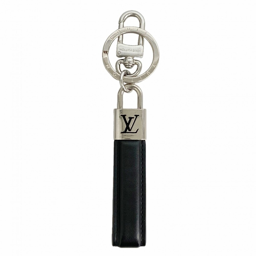 Louis Vuitton Keychain Charm Dragonne LV Padlock M00745 Black Silver Men's